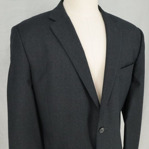 Joseph Abboud Sport Coat Mens 48R Black Micro Stripe Wool Tweed Jacket Lined - Picture 7 of 16